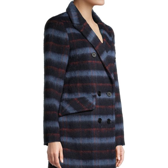 New BCBGeneration Wool Plaid Long Coat. - Picture 1 of 15